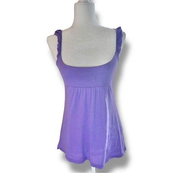 Michael Stars Purple Ruffle Tank Top SZ ONE SIZE FITS MOST - Picture 1 of 11